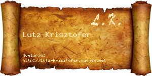 Lutz Krisztofer névjegykártya